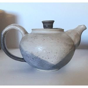 Vintage Art Pottery Teapot Blue Glaze